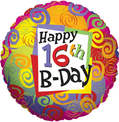 16th Birthday Balloon Black & Cook Florist Borehamwood